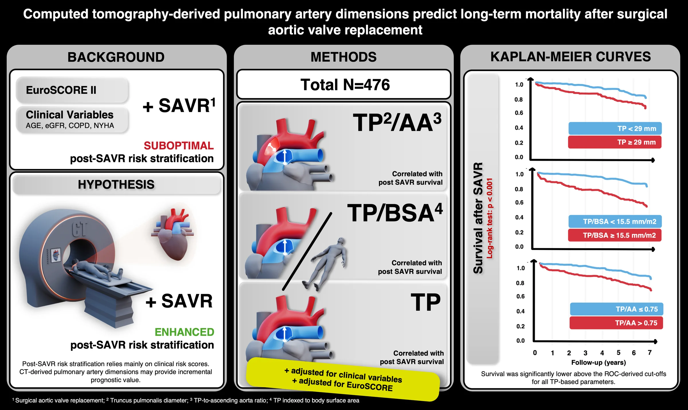 CT-Derived Pulmonary Artery Dimensions Predict Long-Term Mortality After Surgical Aortic Valve Replacement